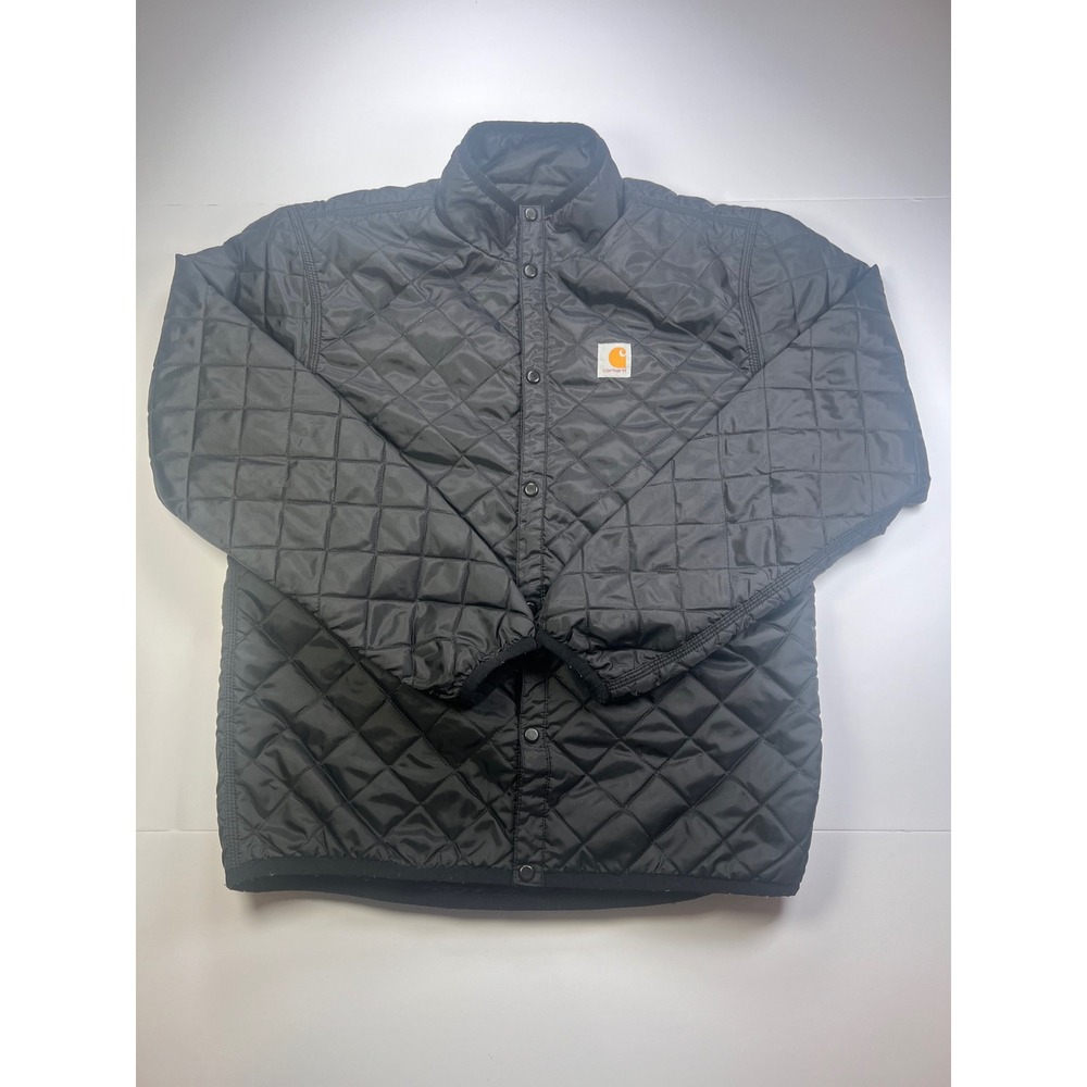 Carhartt Gilliam Quilted Jacket Men Medium Black 102316 001 Snap Front Insulated